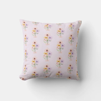 Cojín Decorativo Ramo floral acuarela femenino preppy