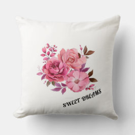 Cojín Decorativo Ramo floral acuarela rosa chic Dulces sueños