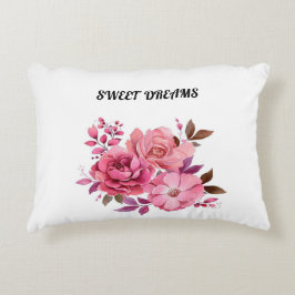 Cojín Decorativo Ramo floral acuarela rosa chic Dulces sueños