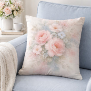 Cojín Decorativo Ramo Floral de Pastel Suave