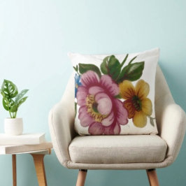 Cojín Decorativo Ramo Floral de Taza de Té