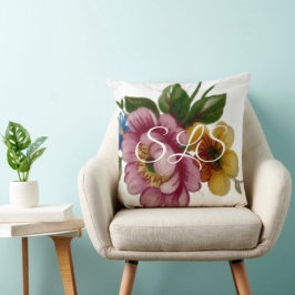 Cojín Decorativo Ramo Floral de Taza de Té