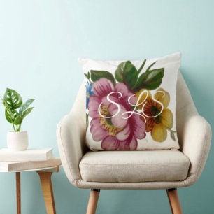 Cojín Decorativo Ramo Floral de Taza de Té
