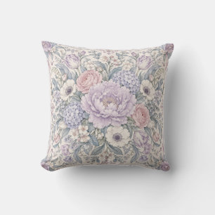 Cojín Decorativo Ramo Floral Rosa Lila en Marco Ornate