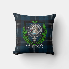 Cojín Decorativo Ramsay Scottish Clan Tartan & Escudo