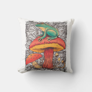 Cojín Decorativo Rana con hongo Diseño estilo cottagecore