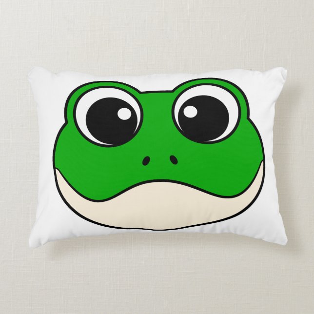 Cojín Decorativo Rana Cute Sonriente (Anverso)