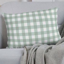 Cojín Decorativo Rana de burbujas Gingham - aguijón verde de laurel