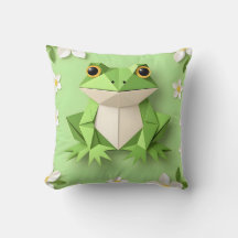 Rana de origami verde