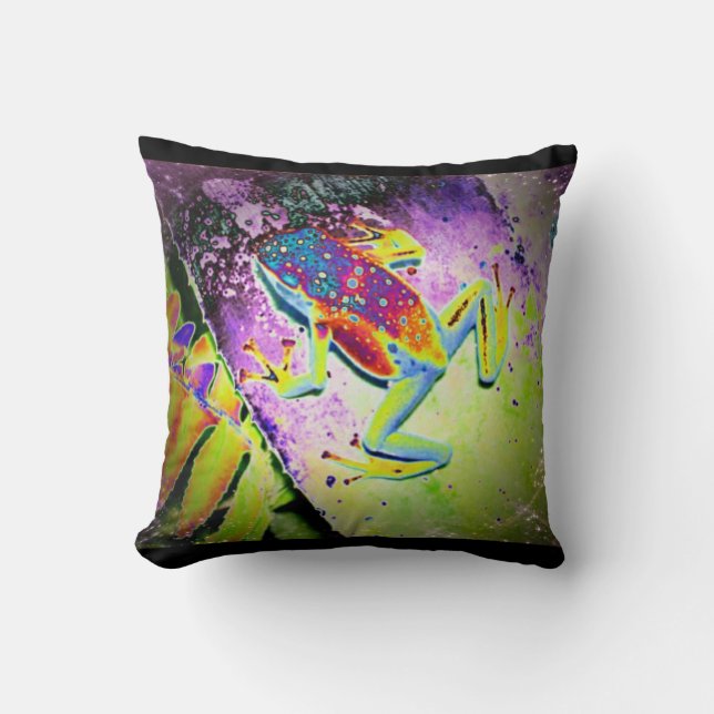 Cojín Decorativo Rana del Hippie (Anverso)