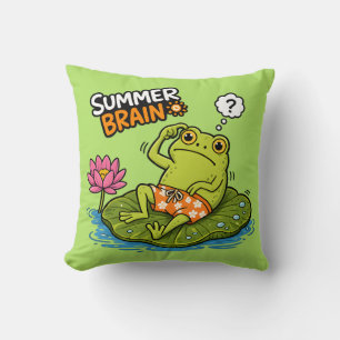 Cojín Decorativo Rana Divertida Verano Cerebro Rana Tonta Cartoon 