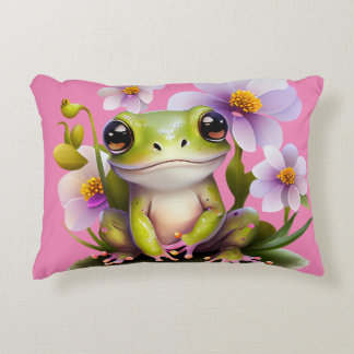 Cojín Decorativo Rana dulce en los sofás de flores