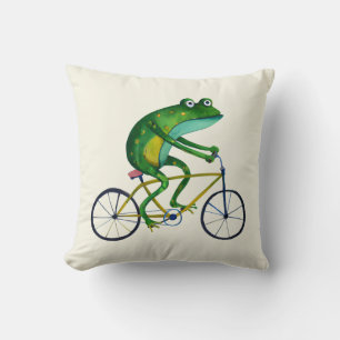 Cojín Decorativo Rana En Bicicleta