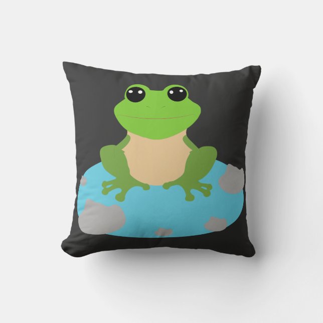 Cojín Decorativo rana en el estanque (Anverso)