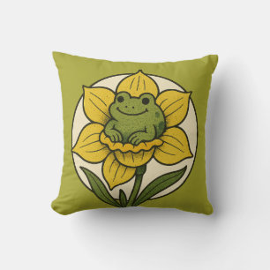 Cojín Decorativo Rana en una rana daffodil
