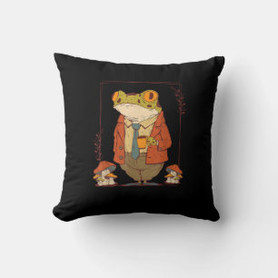 Cojín Decorativo Rana Estética Académica Goblincore Hongo