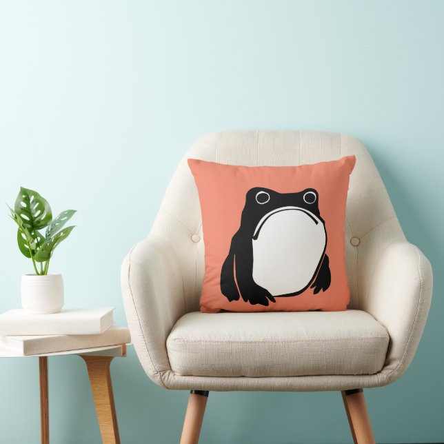 Cojín Decorativo Rana gruñón dibujando arte japonés de Matsumoto Ho (Silla)