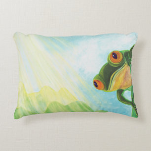 Cojín Decorativo Rana verde atrapando rayos solares