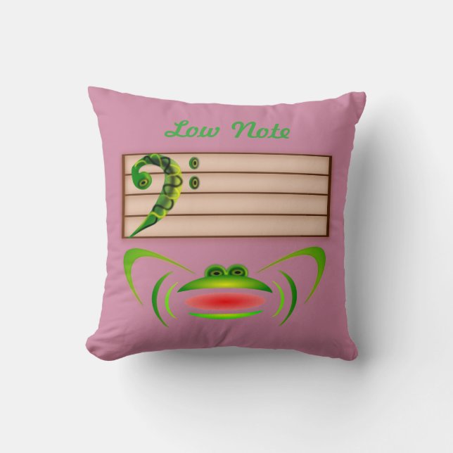 Cojín Decorativo Rana verde baja nota (Anverso)
