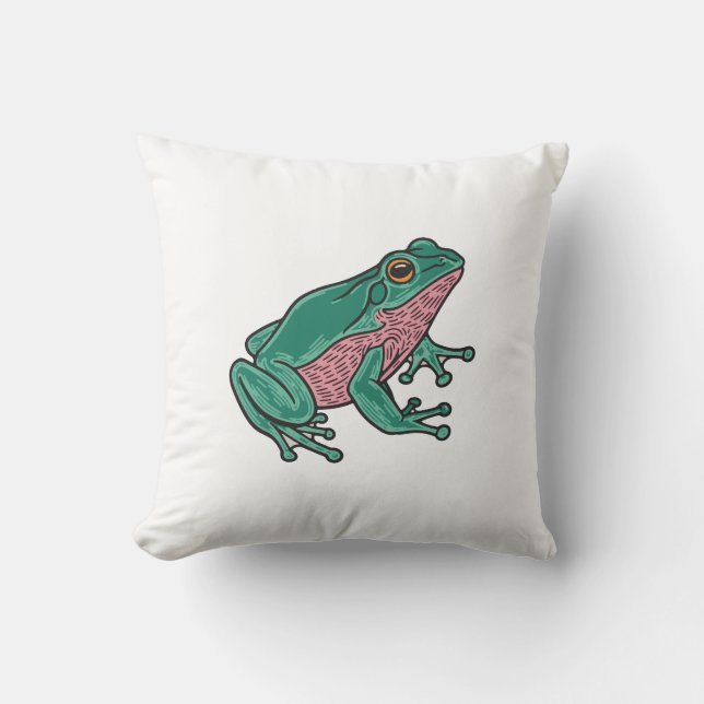 Cojín Decorativo Rana verde linda (Anverso)