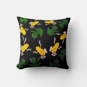 Cojín Decorativo Ranas amarillas verdes