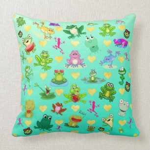 Cojín Decorativo Ranas con corazón
