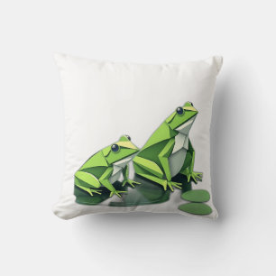 Cojín Decorativo Ranas de origen en estilo geométrico