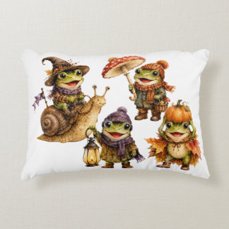 Cojín Decorativo Ranas Divertidas de Otoño