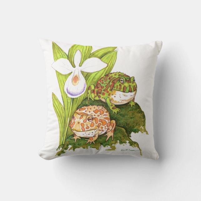 Cojín Decorativo Ranas Hornadas Ornadas (Anverso)