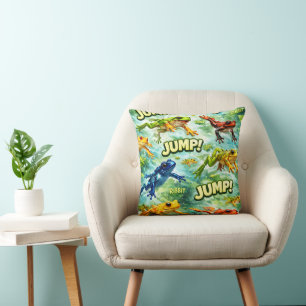 Cojín Decorativo Ranas saltarinas patrón divertido de remache