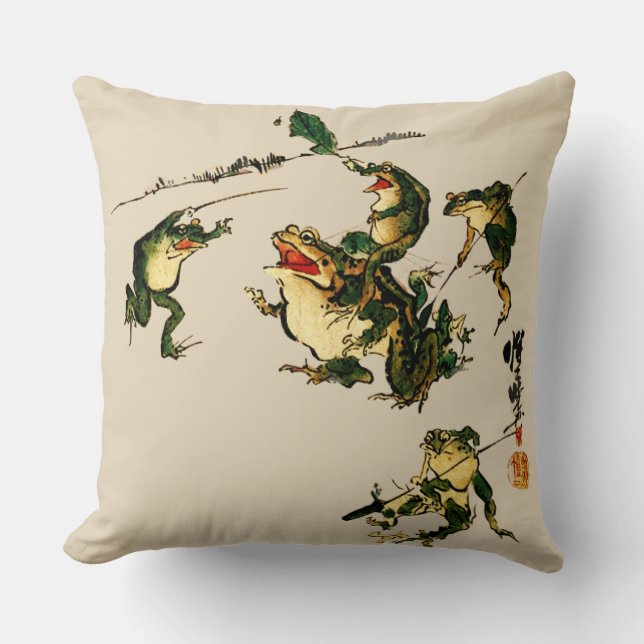 Cojín Decorativo Ranas traviesas (Anverso)