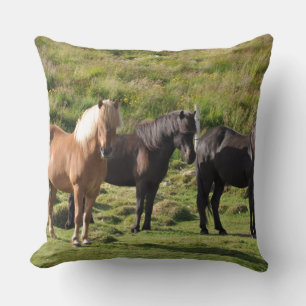 Cojín Decorativo rancho de cría de caballos paseo deportivo ecuestr