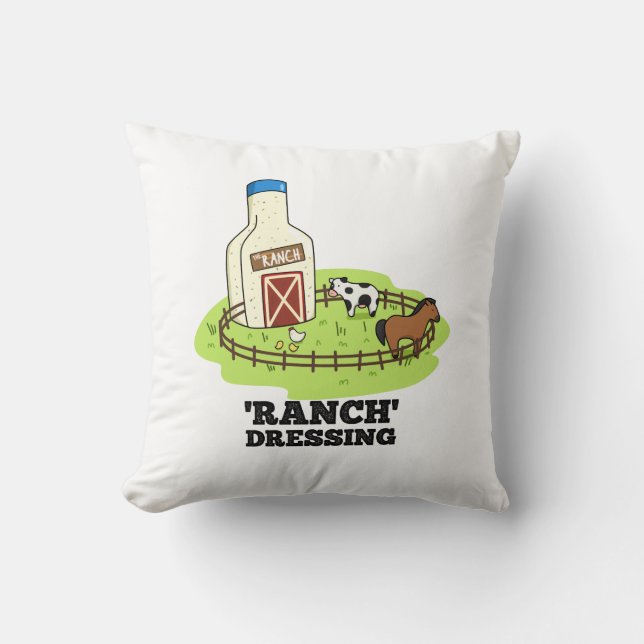 Cojín Decorativo Rancho Vestido Gracioso Bolla de Alimentos (Anverso)