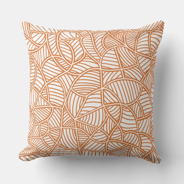 Cojín Decorativo Random Leaf Mosaic Dark Naranja (Anverso)