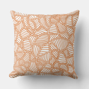 Cojín Decorativo Random Leaf Mosaic Dark Naranja