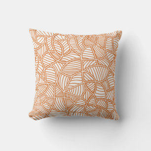 Cojín Decorativo Random Leaf Mosaic Dark Naranja