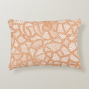 Cojín Decorativo Random Leaf Mosaic Dark Naranja