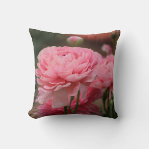 Cojín Decorativo Ranúnculo Rosa Peonía Primer Plano