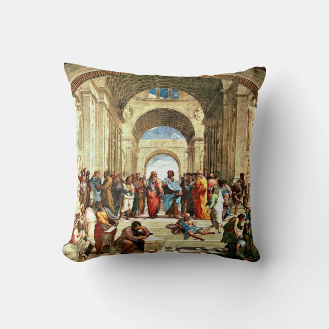 Cojín Decorativo Raphael - Escuela de Atenas, (Anverso)