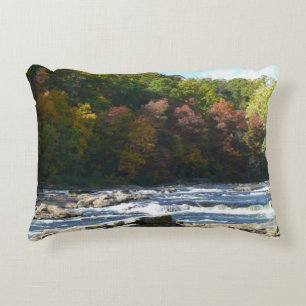Cojín Decorativo Rápidos del río Ohiopyle en otoño Pennsylvania