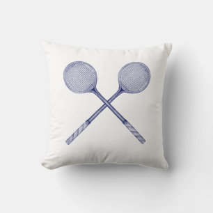 Cojín Decorativo Raquetas de squash cruzadas azules
