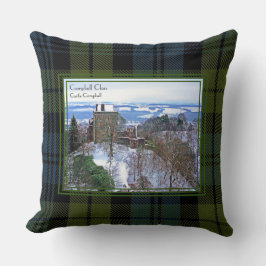 Cojín Decorativo Rara vista Castillo Campbell Tartan Snow Photo