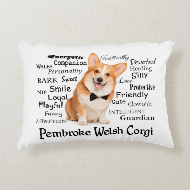 Cojín Decorativo Rasgos de Corgi (Anverso)