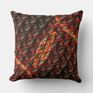 Cojín Decorativo Raspado manchado marrón, rejilla de color de fuego