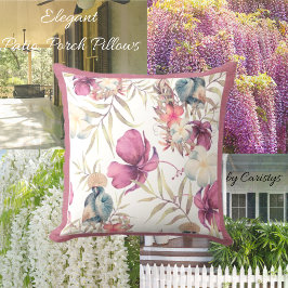 Cojín Decorativo Raspberry florals, azul pizarra con vegetación