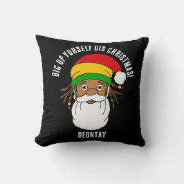 Cojín Decorativo Rasta Santa Claus Patois jamaiquino Feliz Navidad