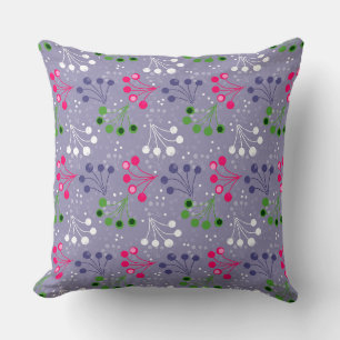 Cojín Decorativo Rastreo retro de patrón de bayas multicolores