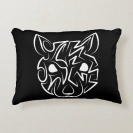 Cojín Decorativo Rata tribal negra y blanca