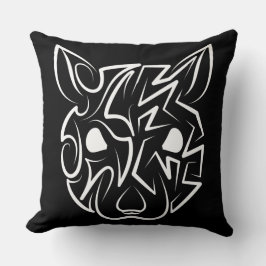 Cojín Decorativo Rata tribal negra y blanca