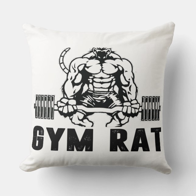 Cojín Decorativo Rato de Gimnasio (Anverso)